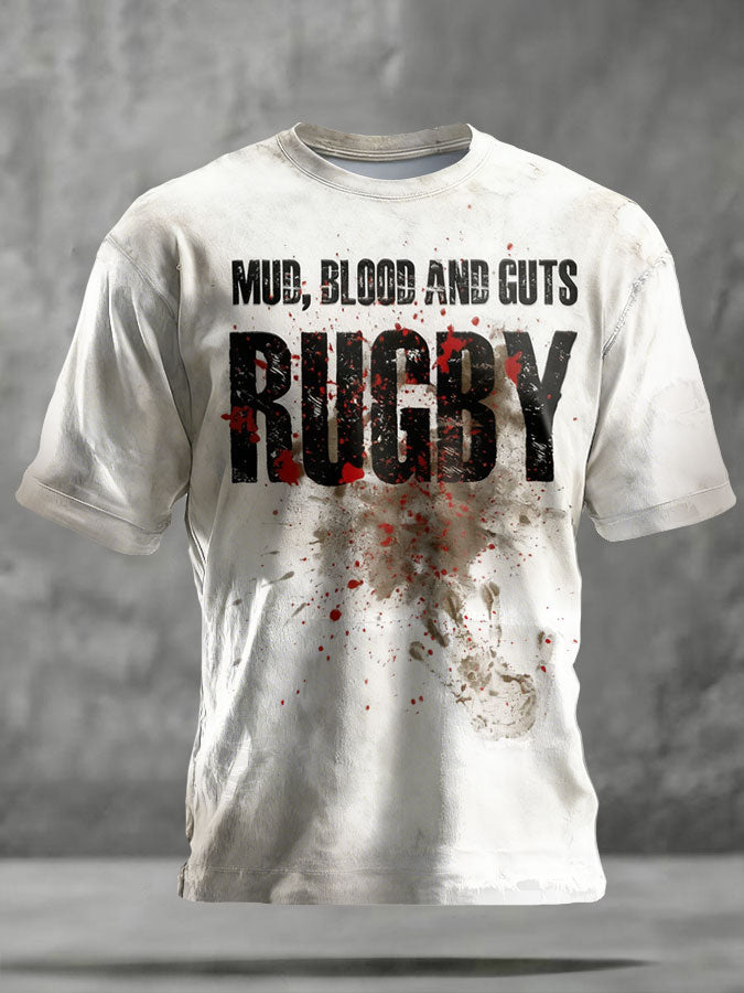 Unisex-T-Shirt mit Aufdruck für Blood-Rugby-Fans