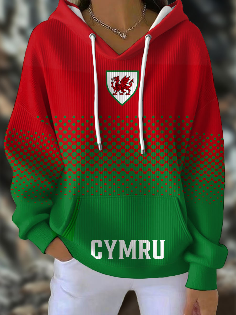 Women's Wales Welsh Rugby Lover Printed Hoodie