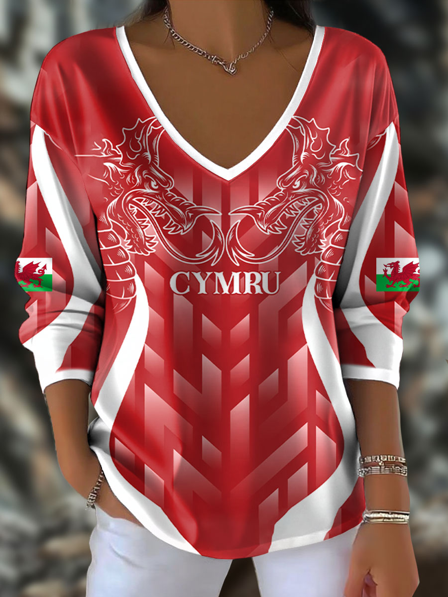 Women's Wales Welsh Rugby Lover Printed T-shirt