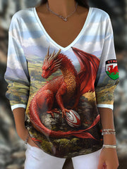 Women's Wales Welsh Rugby Lover Printed T-shirt