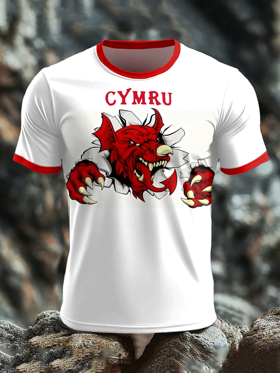 Men's Wales Welsh Rugby Lover Printed T-shirt
