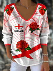 Women's England Rugby Roses Printed Tops