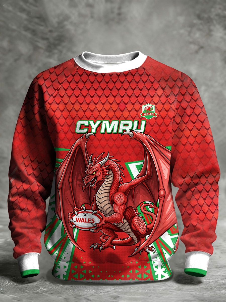 Men's Wales Welsh Rugby Lover Printed Sweatshirt