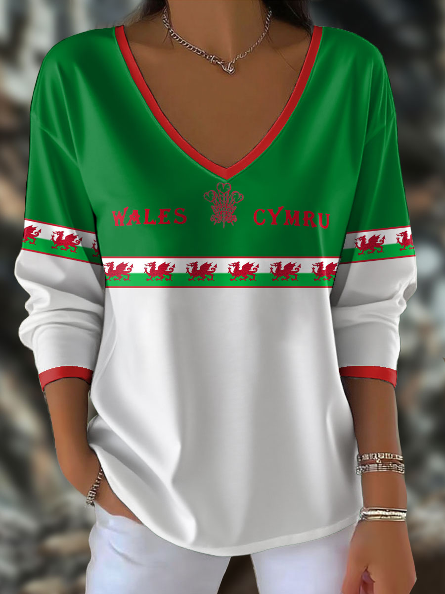 Women's Welsh Rugby Lover Printed Tops