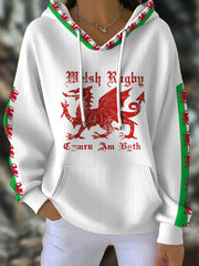 Women's Welsh Rugby Lover Printed Hoodie