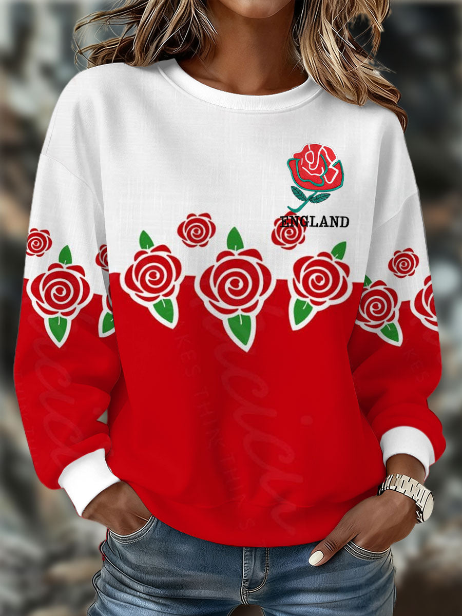 Women's England Rugby Lover Printed Sweatshirt