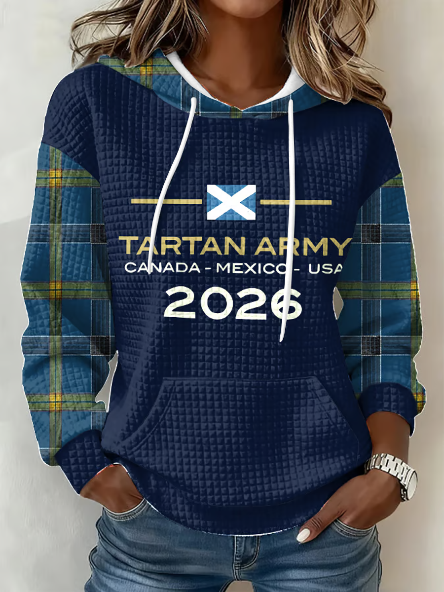 Women's UK Football Lover Scotland 2026 Printed large-sized hooded sweatshirt