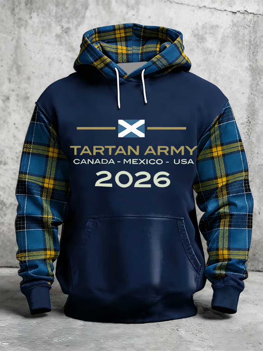 Men's UK Football Lover Scotland 2026 Printed Oversized Drop-Shoulder Hoodie with Pockets