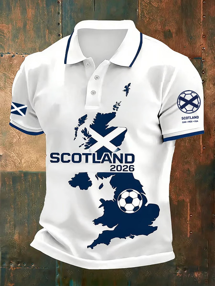 Men's UK Football Lover Scotland 2026 Printed polo shirt