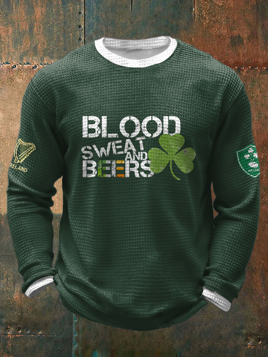 Men's The Green Army Ireland Rugby Lover Printed Waffle Tops