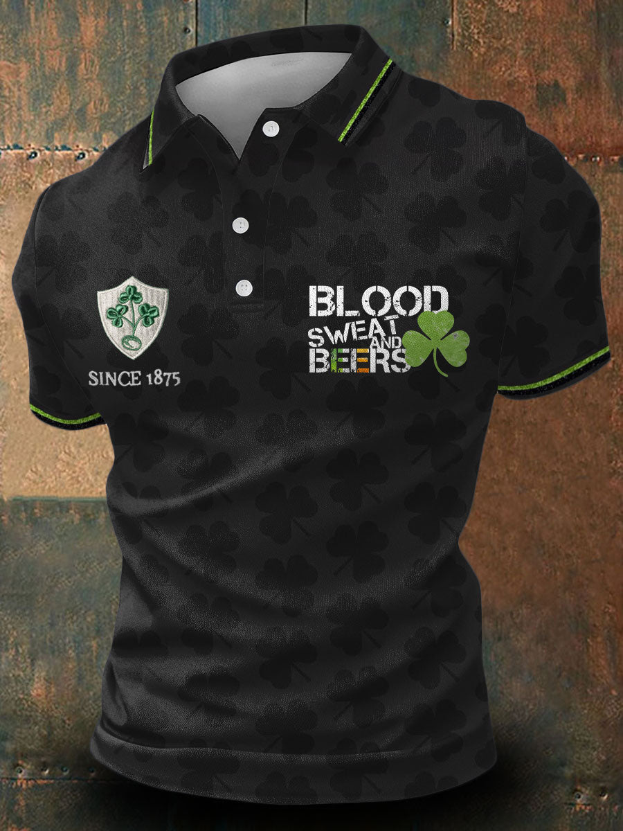 Herren-Freizeittops mit Aufdruck „The Green Army Ireland Rugby Lover“