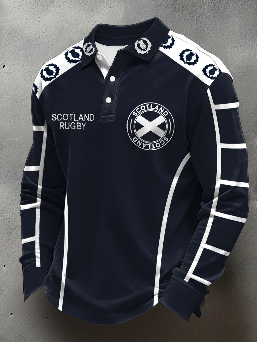 Men's Scotland Rugby Lover Printed Casual Tops
