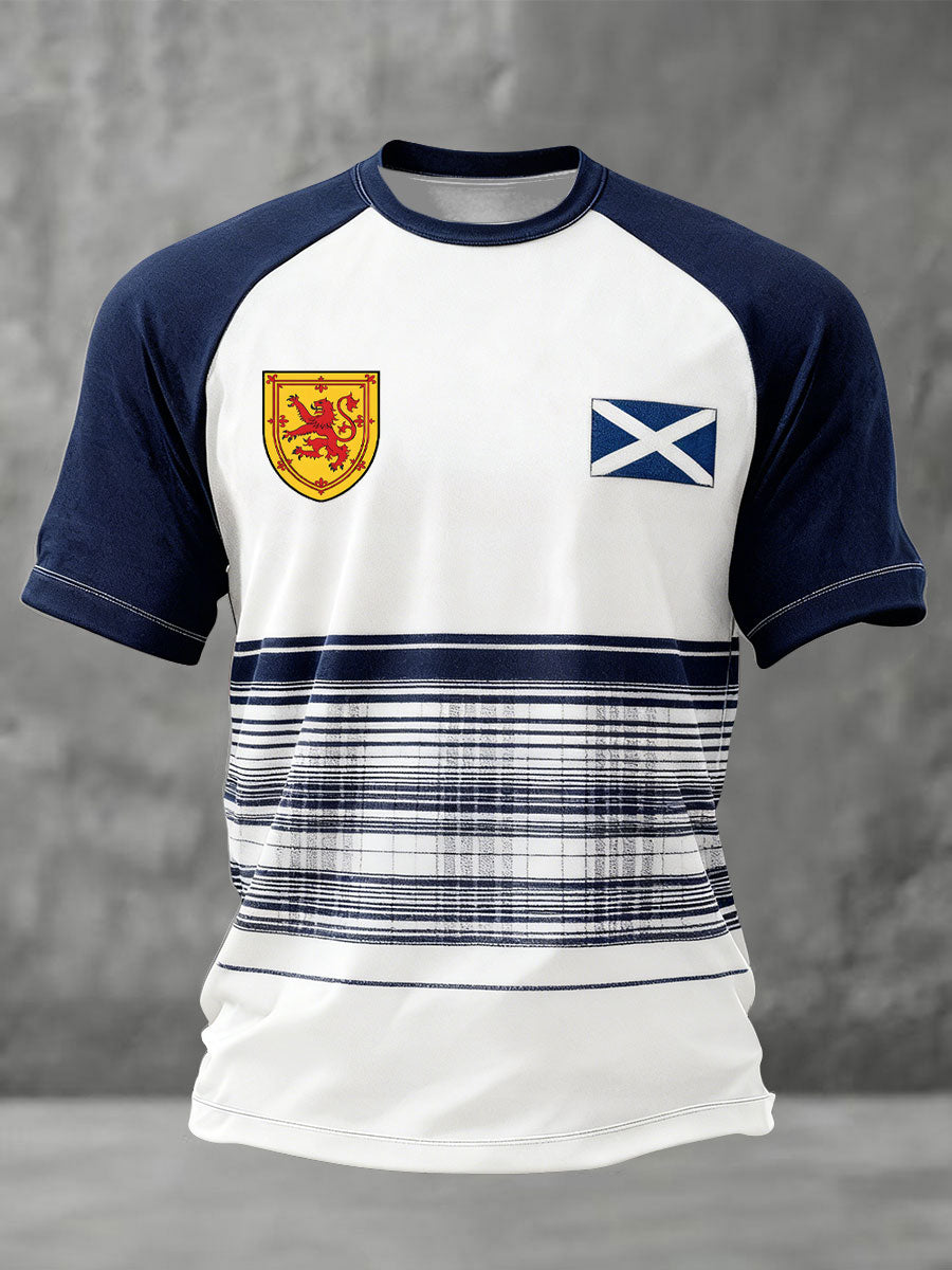 T-Shirt für Herren mit schottischem Fußballmotiv und Tartan-Army-Print