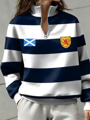 Damen-Sweatshirt mit schottischem Fußballmotiv und Tartan-Army-Print