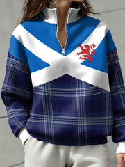 Damen-Sweatshirt mit schottischem Fußballmotiv und Tartan-Army-Print