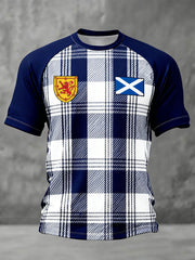 Men's Scotland Football Lover Tartan Army Printed T-shirt