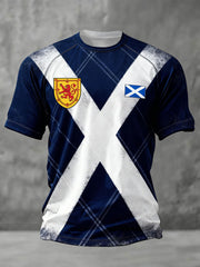 T-Shirt für Herren mit schottischem Fußballmotiv und Tartan-Army-Print